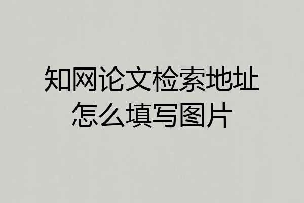 知网论文检索地址怎么填写图片