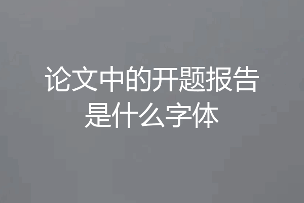 论文中的开题报告是什么字体
