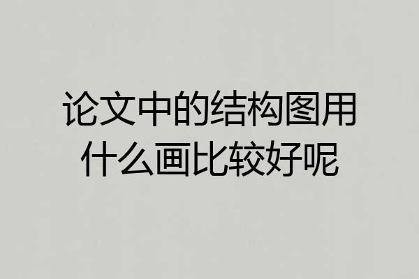 论文中的结构图用什么画比较好呢