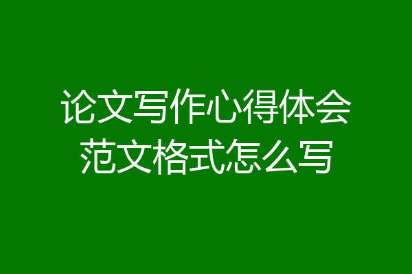 论文写作心得体会范文格式怎么写