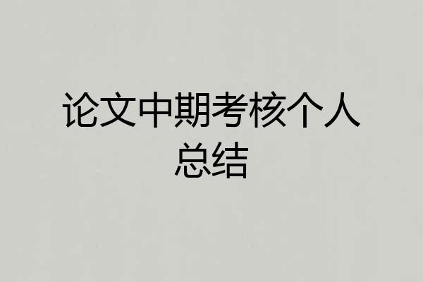 论文中期考核个人总结