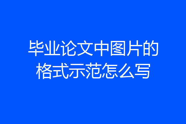 毕业论文中图片的格式示范怎么写