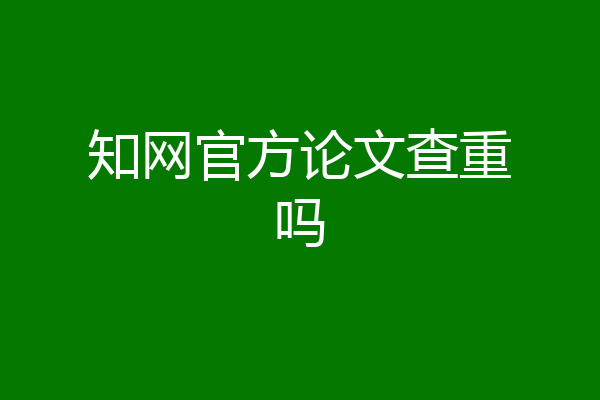 知网官方论文查重吗