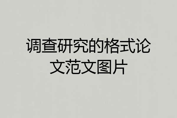 调查研究的格式论文范文图片