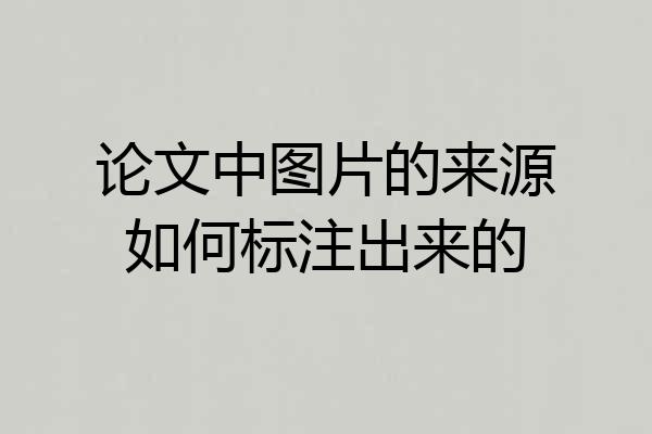 论文中图片的来源如何标注出来的