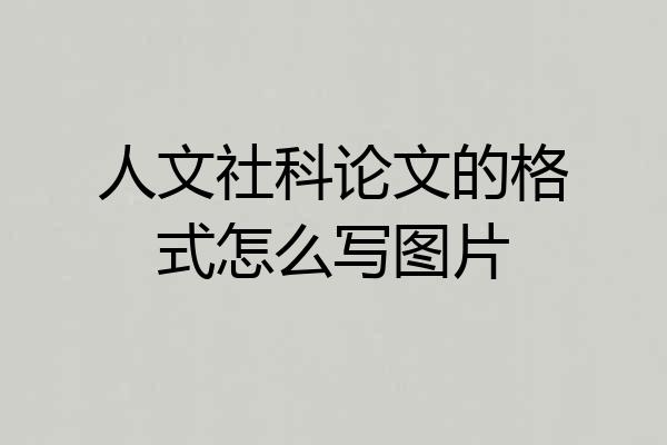 人文社科论文的格式怎么写图片