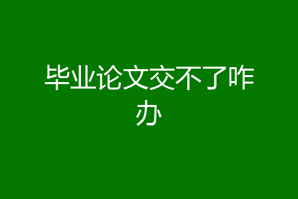 毕业论文交不了咋办