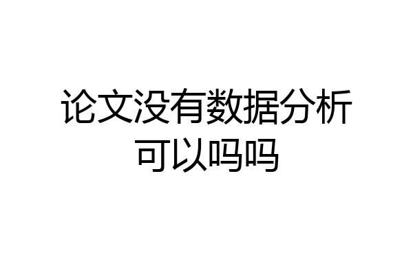 论文没有数据分析可以吗吗