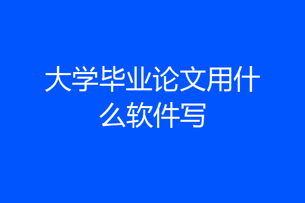 大学毕业论文用什么软件写