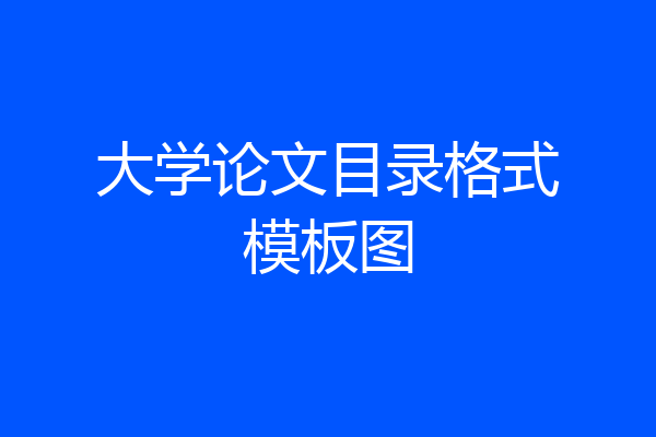 大学论文目录格式模板图