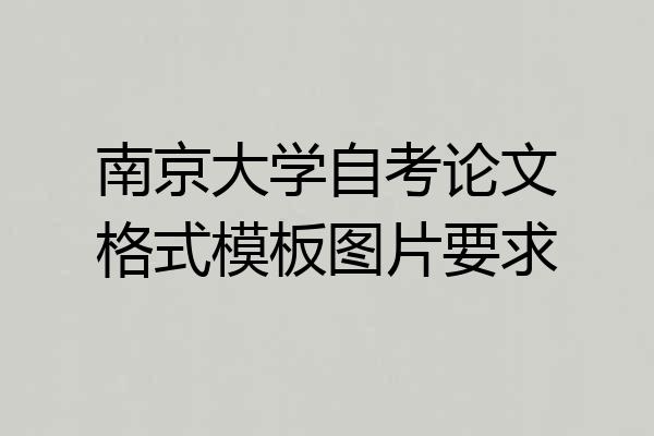 南京大学自考论文格式模板图片要求