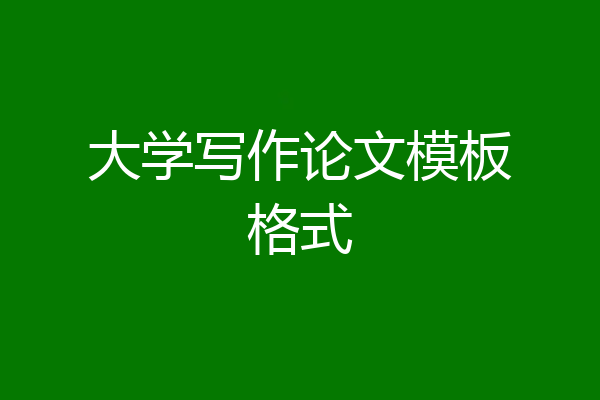 大学写作论文模板格式