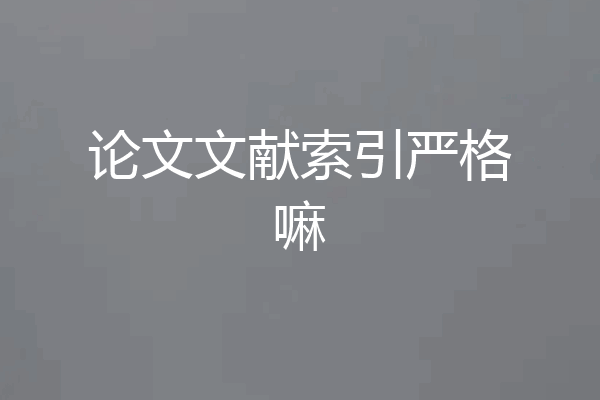 论文文献索引严格嘛