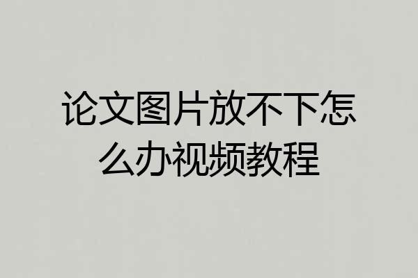 论文图片放不下怎么办视频教程