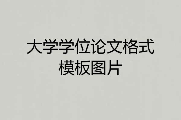 大学学位论文格式模板图片