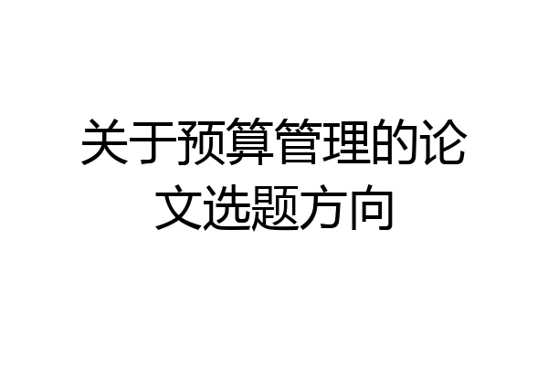 关于预算管理的论文选题方向