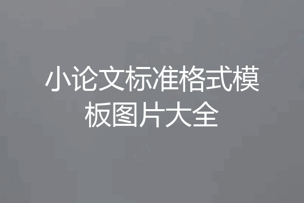 小论文标准格式模板图片大全