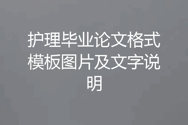 护理毕业论文格式模板图片及文字说明