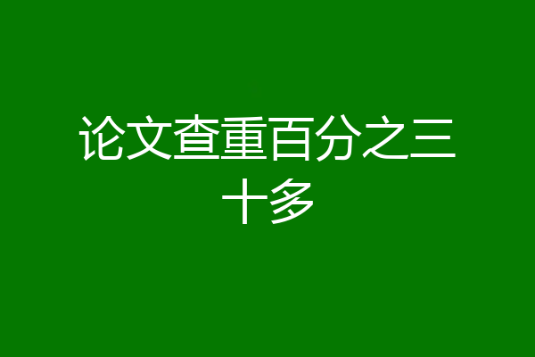 论文查重百分之三十多