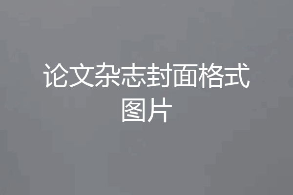 论文杂志封面格式图片