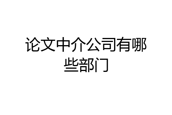 论文中介公司有哪些部门