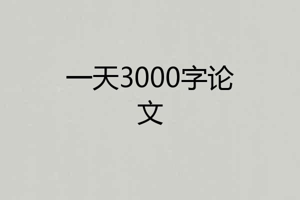 一天3000字论文