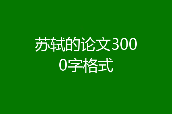 苏轼的论文3000字格式