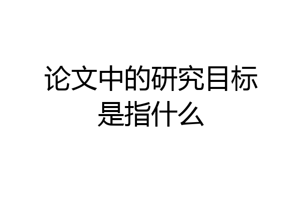 论文中的研究目标是指什么