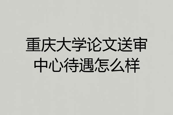 重庆大学论文送审中心待遇怎么样