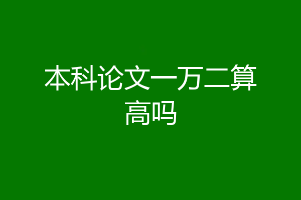 本科论文一万二算高吗