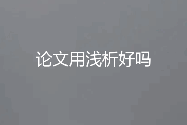 论文用浅析好吗
