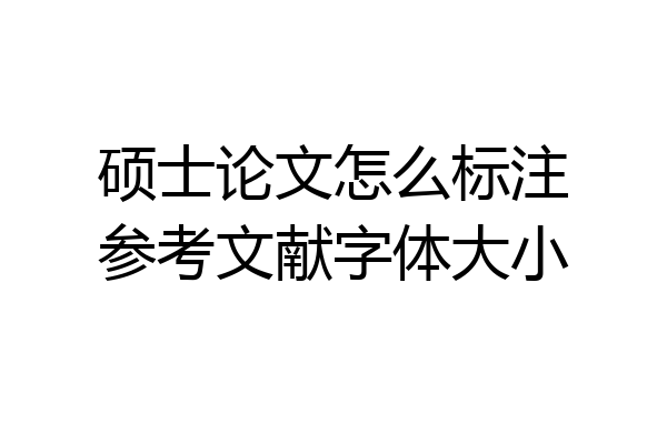 硕士论文怎么标注参考文献字体大小