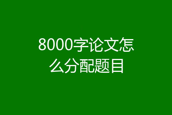 8000字论文怎么分配题目