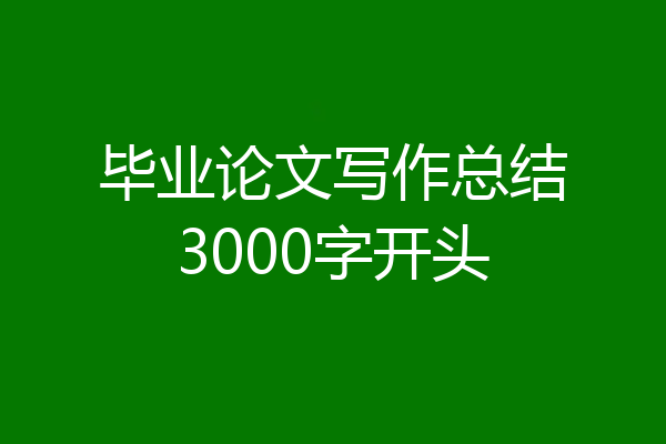 毕业论文写作总结3000字开头