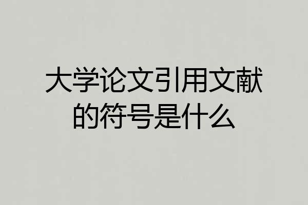 大学论文引用文献的符号是什么