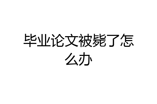 毕业论文被毙了怎么办