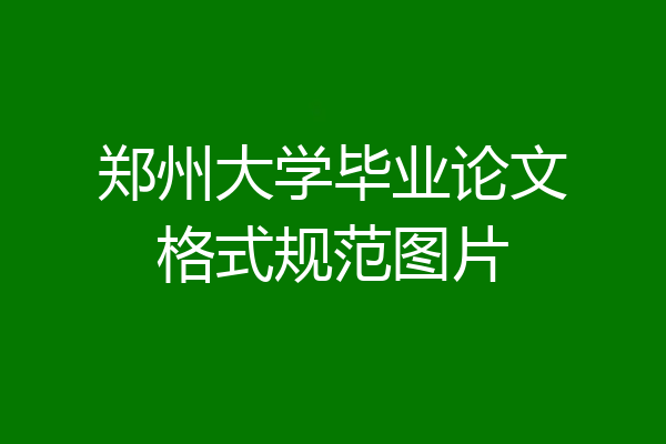郑州大学毕业论文格式规范图片