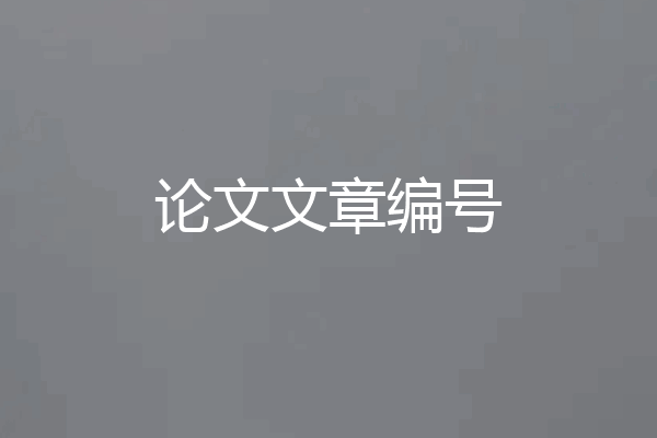 论文文章编号