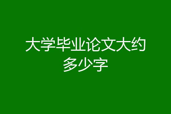 大学毕业论文大约多少字