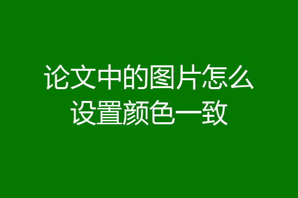 论文中的图片怎么设置颜色一致