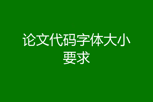 论文代码字体大小要求