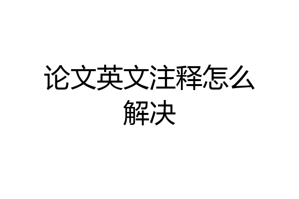 论文英文注释怎么解决