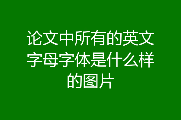 论文中所有的英文字母字体是什么样的图片