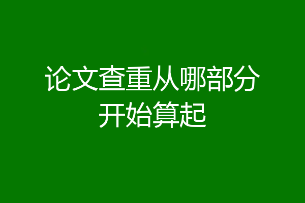 论文查重从哪部分开始算起