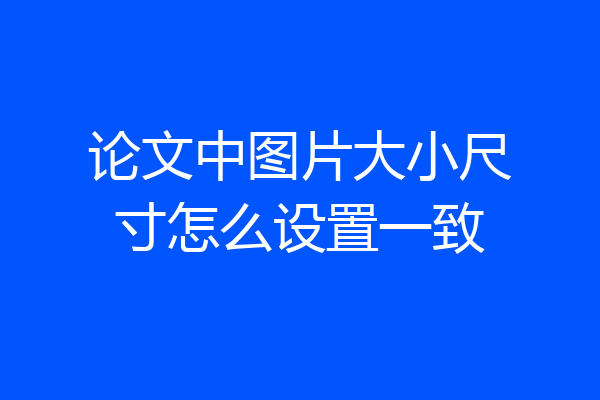 论文中图片大小尺寸怎么设置一致