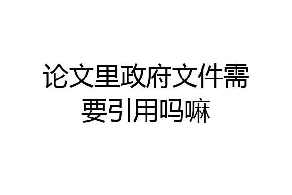 论文里政府文件需要引用吗嘛
