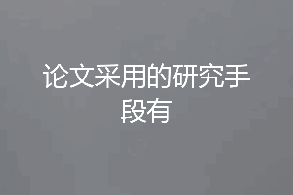 论文采用的研究手段有