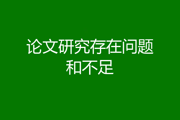 论文研究存在问题和不足