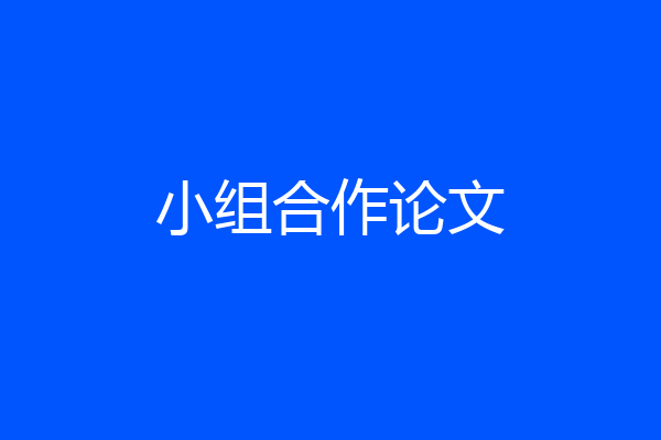 小组合作论文