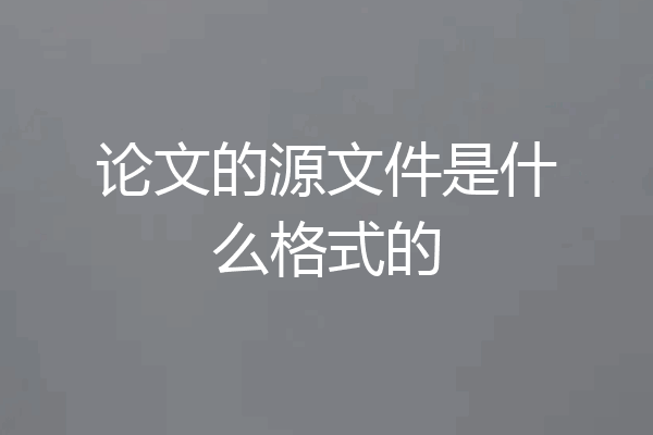 论文的源文件是什么格式的